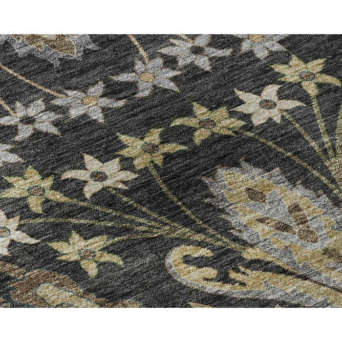 Dalyn Luxury Washable Hatay HY6 Black 2'3" x 7'6" Runner Rug