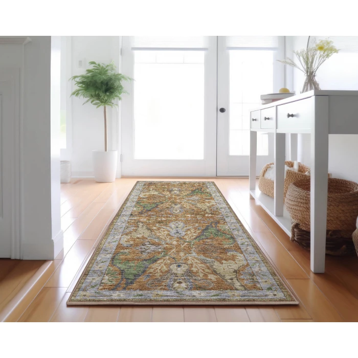 Dalyn Luxury Washable Hatay HY6 Copper 2'3" x 7'6" Runner Rug