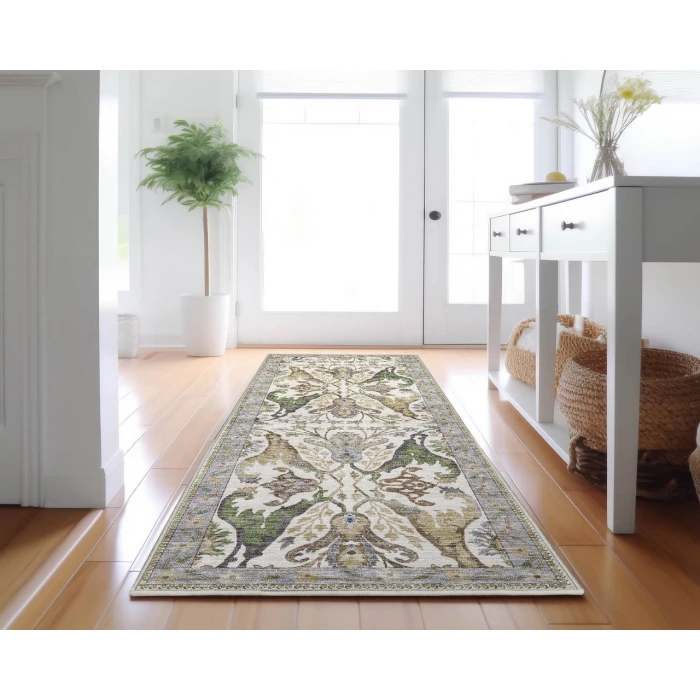 Dalyn Luxury Washable Hatay HY6 Ivory 2'3" x 7'6" Runner Rug