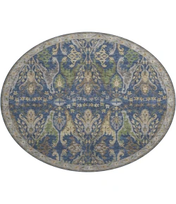 Dalyn Luxury Washable Hatay HY6 Navy 8' x 8' Round Rug