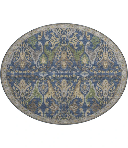 Dalyn Luxury Washable Hatay HY6 Navy 8' x 8' Round Rug