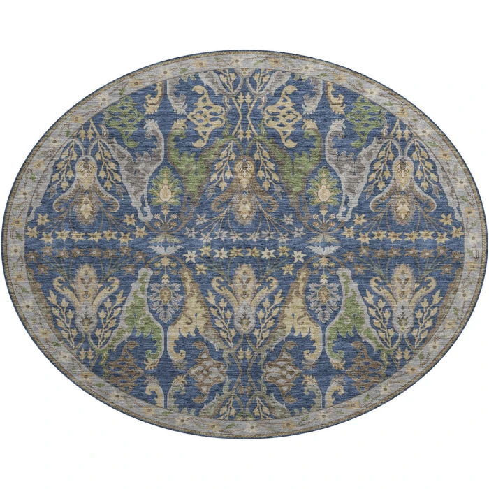 Dalyn Luxury Washable Hatay HY6 Navy 8' x 8' Round Rug