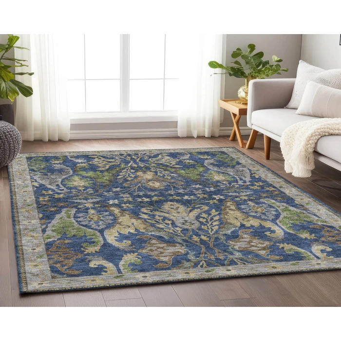Dalyn Luxury Washable Hatay HY6 Navy 10' x 14' Rug