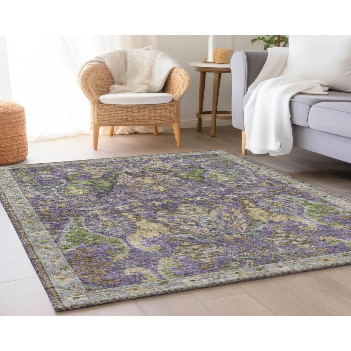 Dalyn Luxury Washable Hatay HY6 Purple 2'6" x 3'10" Rug