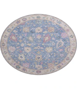 Dalyn Luxury Washable Hatay HY7 Blue 8' x 8' Round Rug