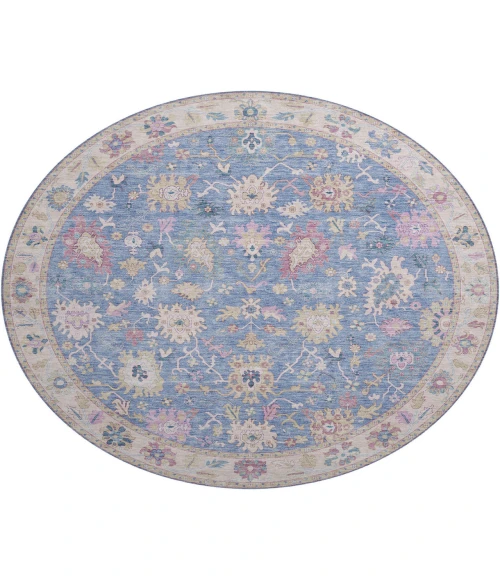 Dalyn Luxury Washable Hatay HY7 Blue 8' x 8' Round Rug
