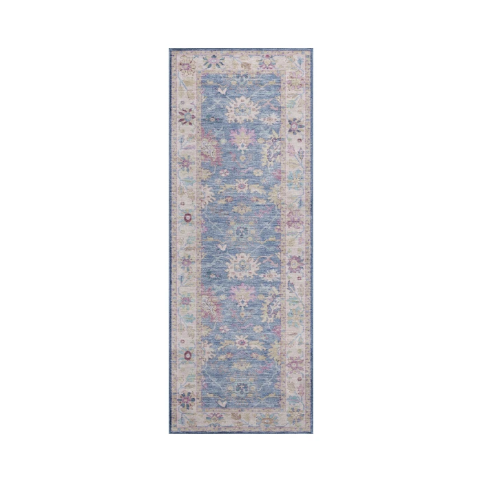 Dalyn Luxury Washable Hatay HY7 Blue 2'3" x 7'6" Runner Rug