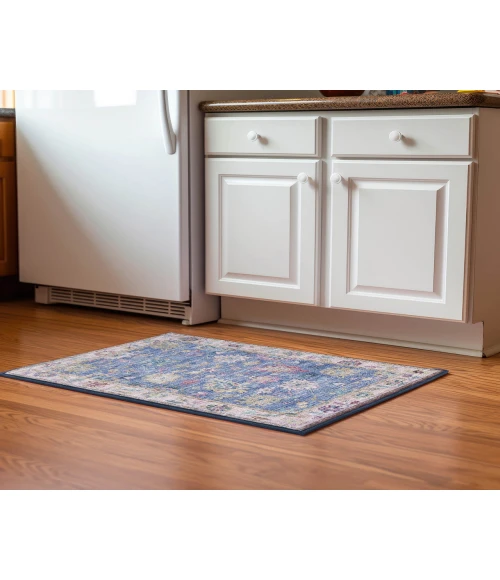 Dalyn Luxury Washable Hatay HY7 Blue 1'8" x 2'6" Rug