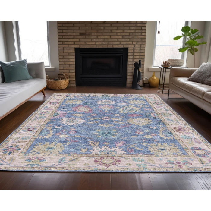 Dalyn Luxury Washable Hatay HY7 Blue 8' x 10' Rug