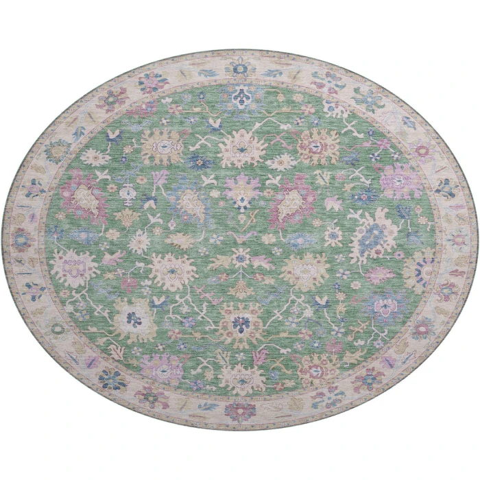 Dalyn Luxury Washable Hatay HY7 Lime 8' x 8' Round Rug
