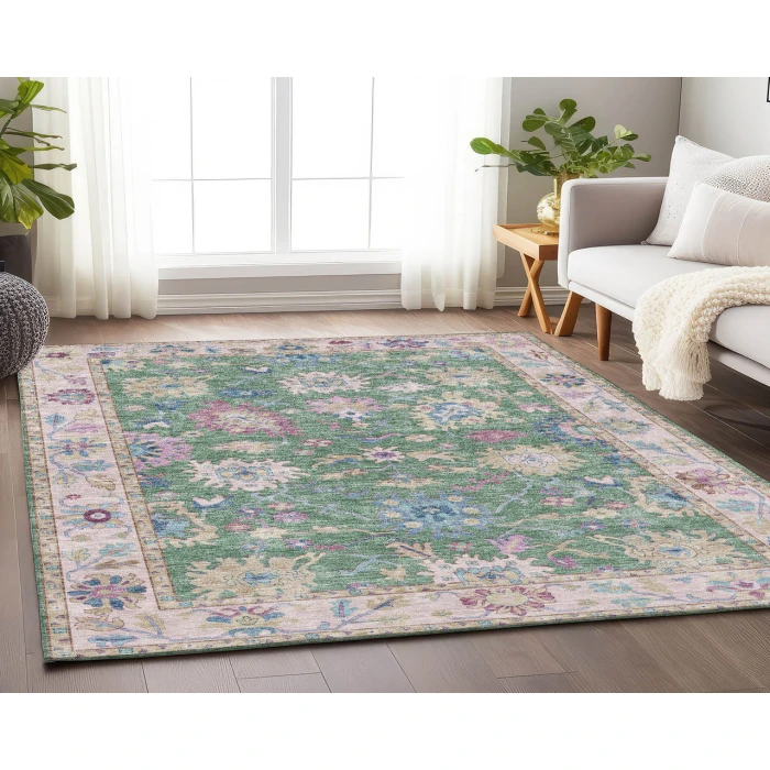 Dalyn Luxury Washable Hatay HY7 Lime 9' x 12' Rug