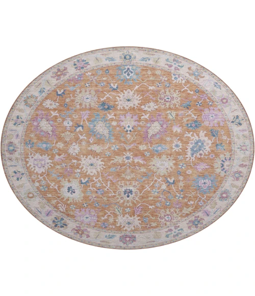 Dalyn Luxury Washable Hatay HY7 Orange 8' x 8' Round Rug