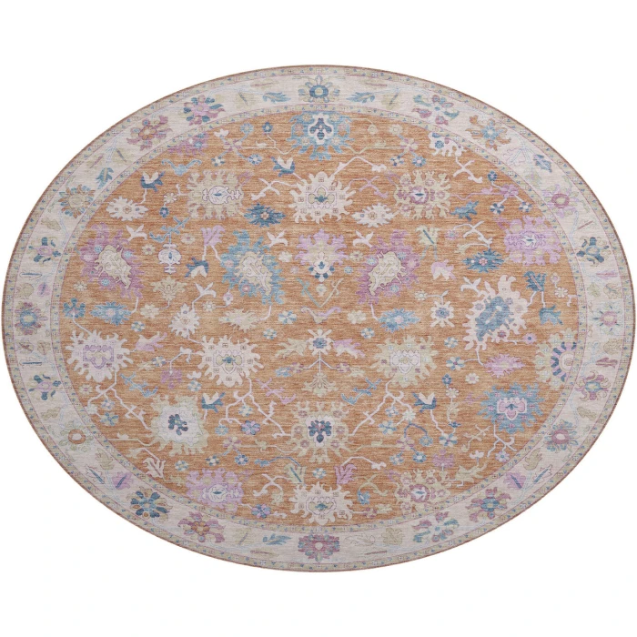 Dalyn Luxury Washable Hatay HY7 Orange 8' x 8' Round Rug