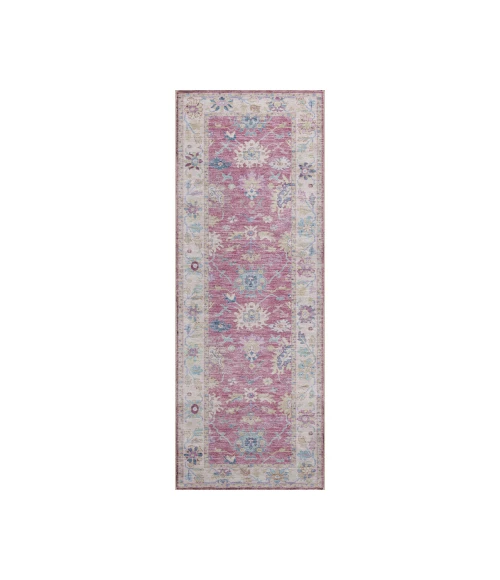 Dalyn Luxury Washable Hatay HY7 Pink 2'3" x 7'6" Runner Rug