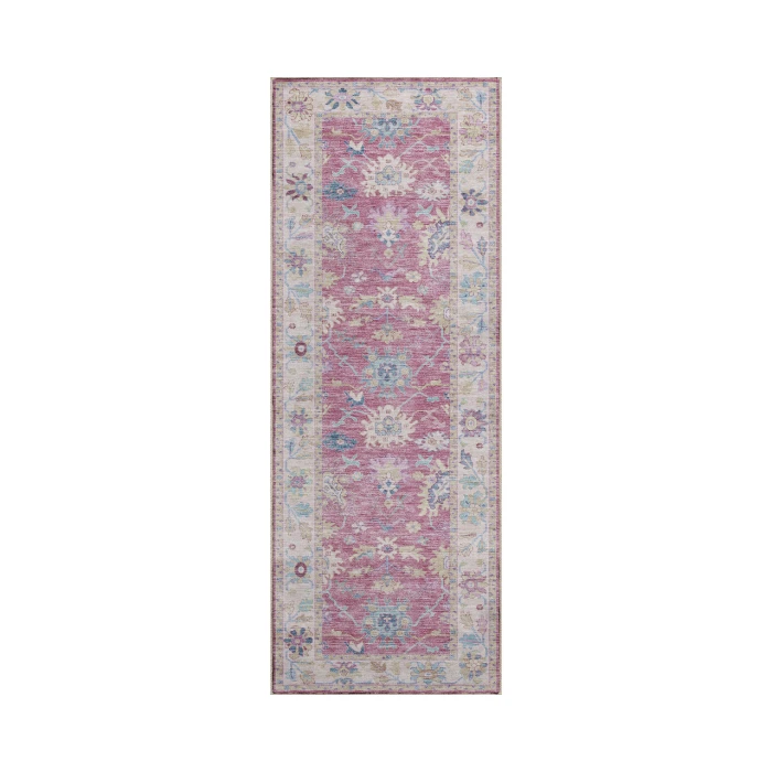Dalyn Luxury Washable Hatay HY7 Pink 2'3" x 7'6" Runner Rug