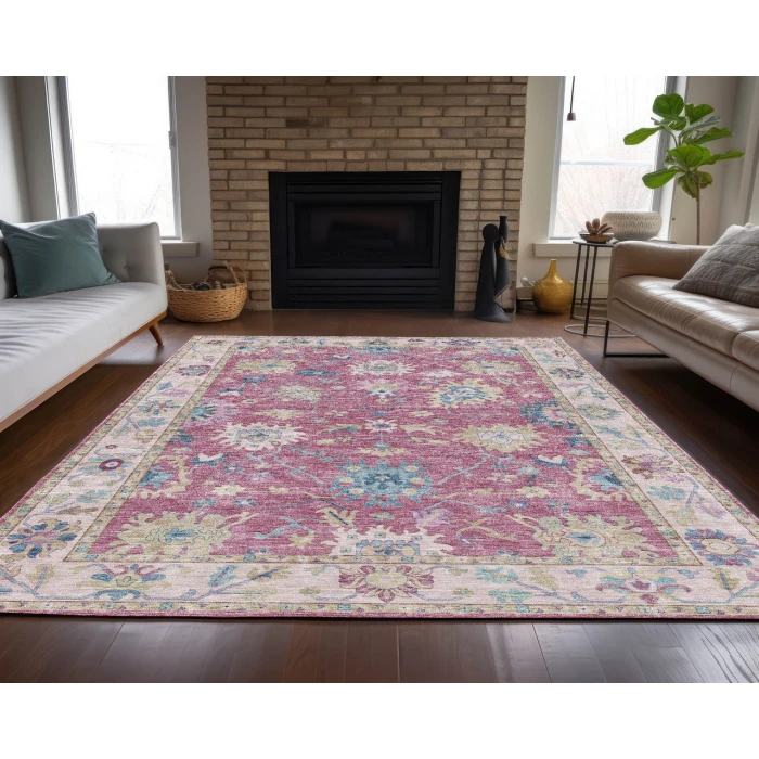 Dalyn Luxury Washable Hatay HY7 Pink 10' x 14' Rug