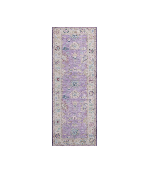 Dalyn Luxury Washable Hatay HY7 Purple 2'3" x 7'6" Runner Rug