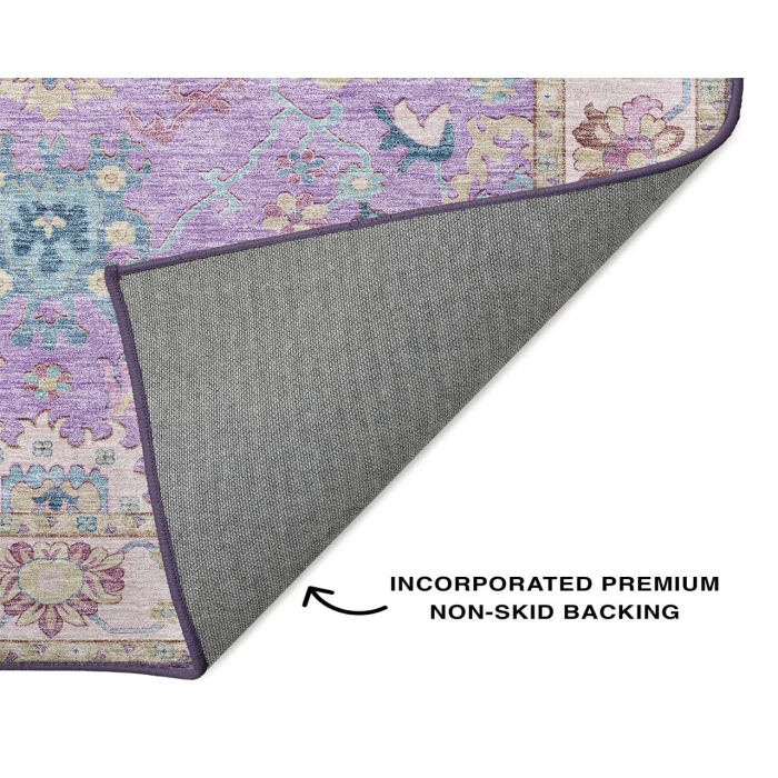 Dalyn Luxury Washable Hatay HY7 Purple 8' x 8' Round Rug