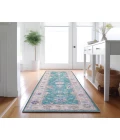 Dalyn Luxury Washable Hatay HY7 Teal 2'3" x 7'6" Runner Rug