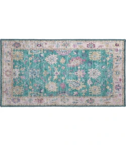 Dalyn Luxury Washable Hatay HY7 Teal 1'8" x 2'6" Rug