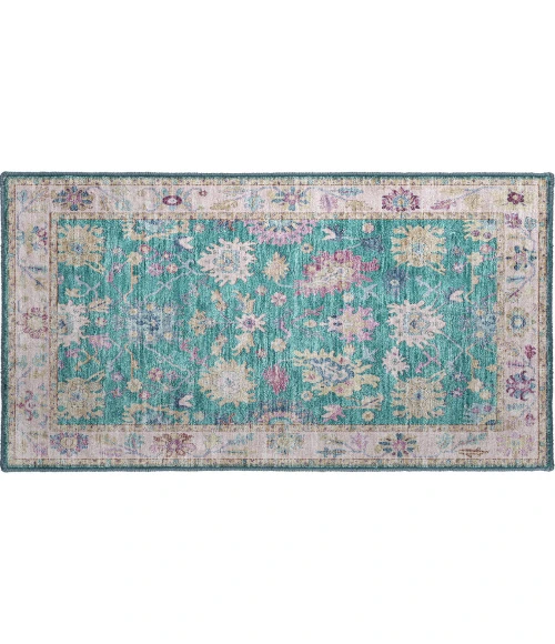 Dalyn Luxury Washable Hatay HY7 Teal 1'8" x 2'6" Rug