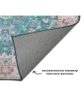 Dalyn Luxury Washable Hatay HY7 Teal 2'3" x 7'6" Runner Rug