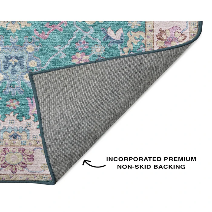 Dalyn Luxury Washable Hatay HY7 Teal 3' x 5' Rug