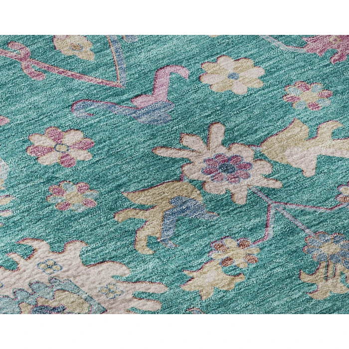 Dalyn Luxury Washable Hatay HY7 Teal 3' x 5' Rug