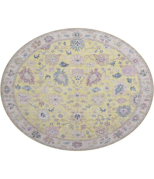 Dalyn Luxury Washable Hatay HY7 Yellow 8' x 8' Round Rug