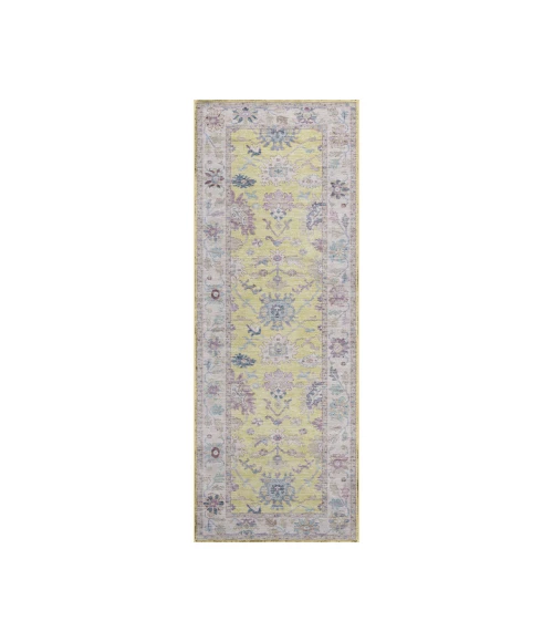Dalyn Luxury Washable Hatay HY7 Yellow 2'3" x 7'6" Runner Rug