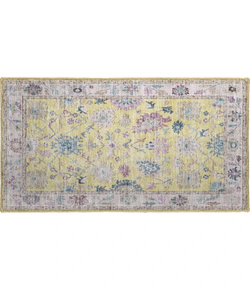 Dalyn Luxury Washable Hatay HY7 Yellow 1'8" x 2'6" Rug