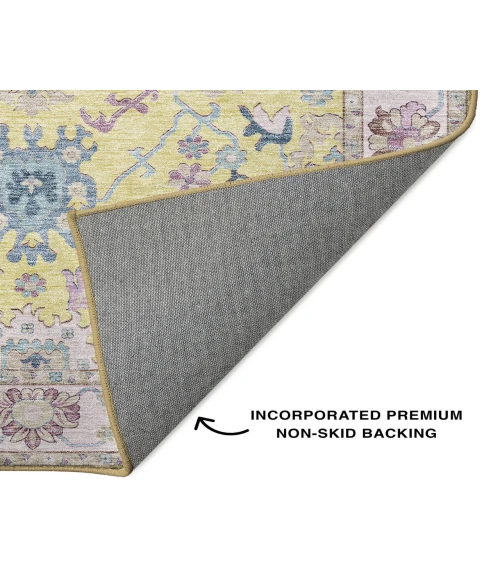 Dalyn Luxury Washable Hatay HY7 Yellow 2'3" x 7'6" Runner Rug