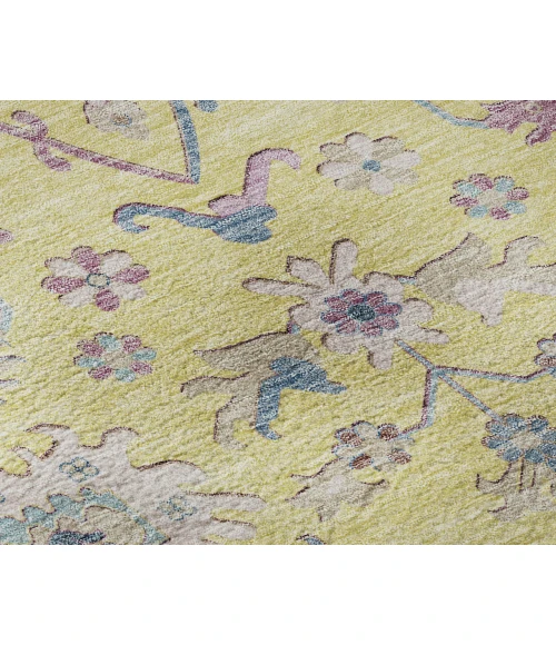 Dalyn Luxury Washable Hatay HY7 Yellow 2'3" x 7'6" Runner Rug