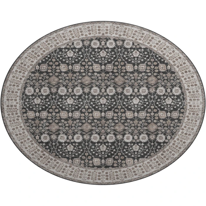 Dalyn Luxury Washable Hatay HY8 Black 8' x 8' Round Rug