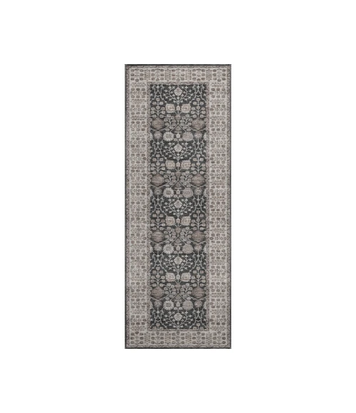 Dalyn Luxury Washable Hatay HY8 Black 2'3" x 7'6" Runner Rug