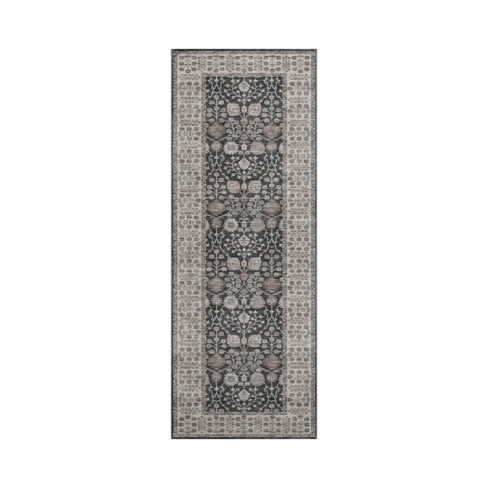 Dalyn Luxury Washable Hatay HY8 Black 2'3" x 7'6" Runner Rug