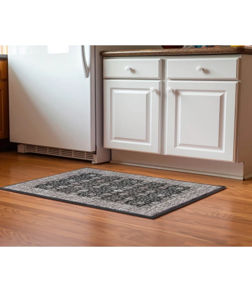 Dalyn Luxury Washable Hatay HY8 Black 1'8" x 2'6" Rug