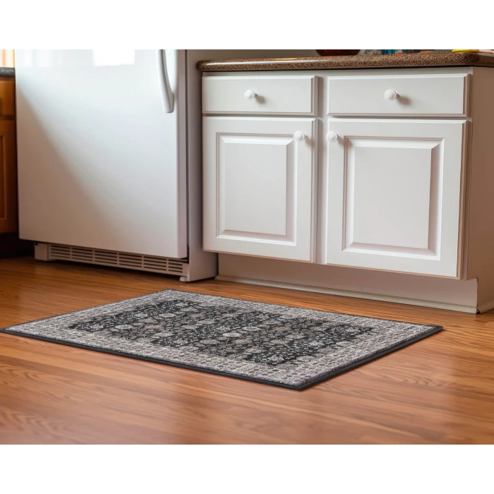 Dalyn Luxury Washable Hatay HY8 Black 1'8" x 2'6" Rug