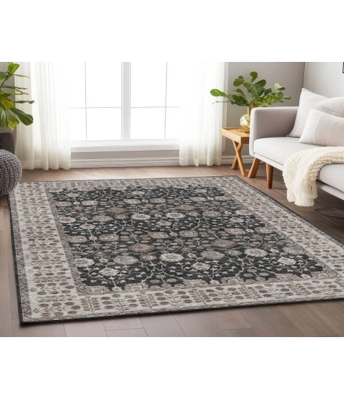 Dalyn Luxury Washable Hatay HY8 Black 2'6" x 3'10" Rug