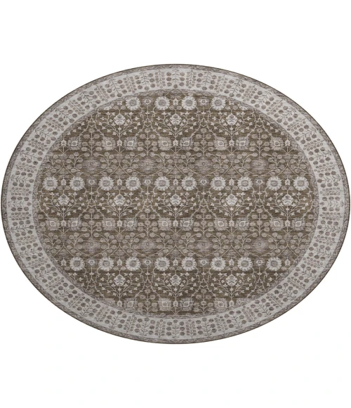 Dalyn Luxury Washable Hatay HY8 Chocolate 8' x 8' Round Rug