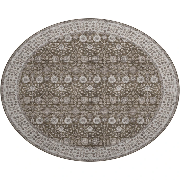 Dalyn Luxury Washable Hatay HY8 Chocolate 8' x 8' Round Rug