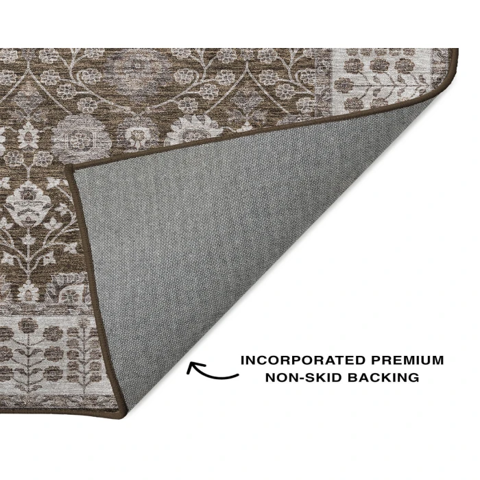 Dalyn Luxury Washable Hatay HY8 Chocolate 8' x 8' Round Rug
