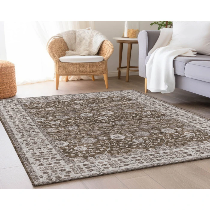 Dalyn Luxury Washable Hatay HY8 Chocolate 2'6" x 3'10" Rug