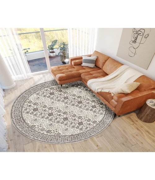 Dalyn Luxury Washable Hatay HY8 Ivory 8' x 8' Round Rug