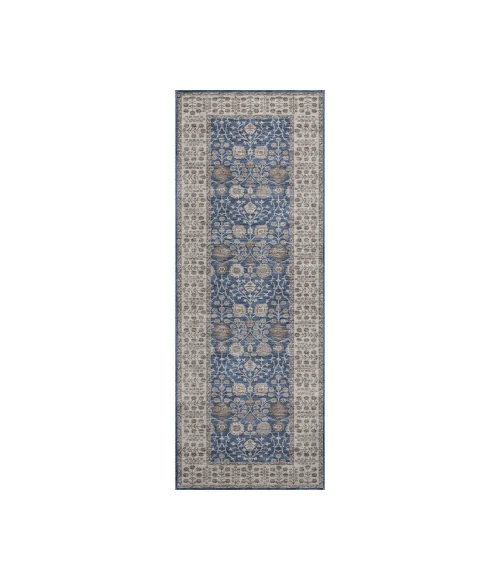 Dalyn Luxury Washable Hatay HY8 Navy 2'3" x 7'6" Runner Rug