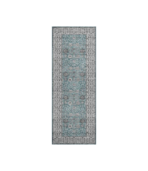 Dalyn Luxury Washable Hatay HY8 Teal 2'3" x 7'6" Runner Rug