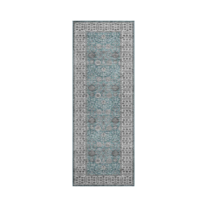 Dalyn Luxury Washable Hatay HY8 Teal 2'3" x 7'6" Runner Rug