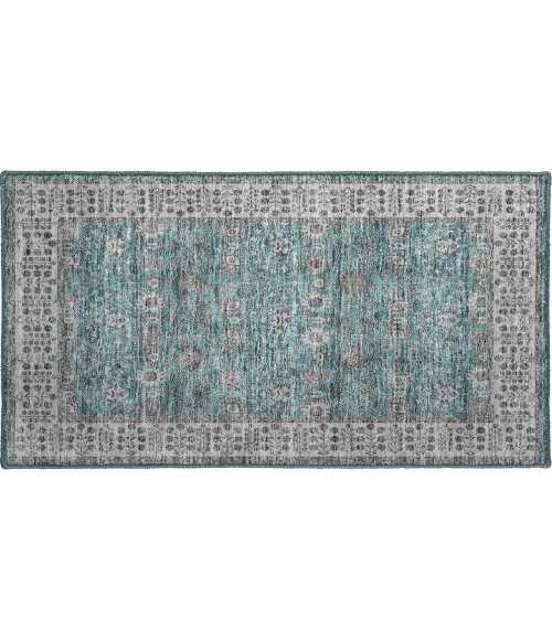 Dalyn Luxury Washable Hatay HY8 Teal 1'8" x 2'6" Rug