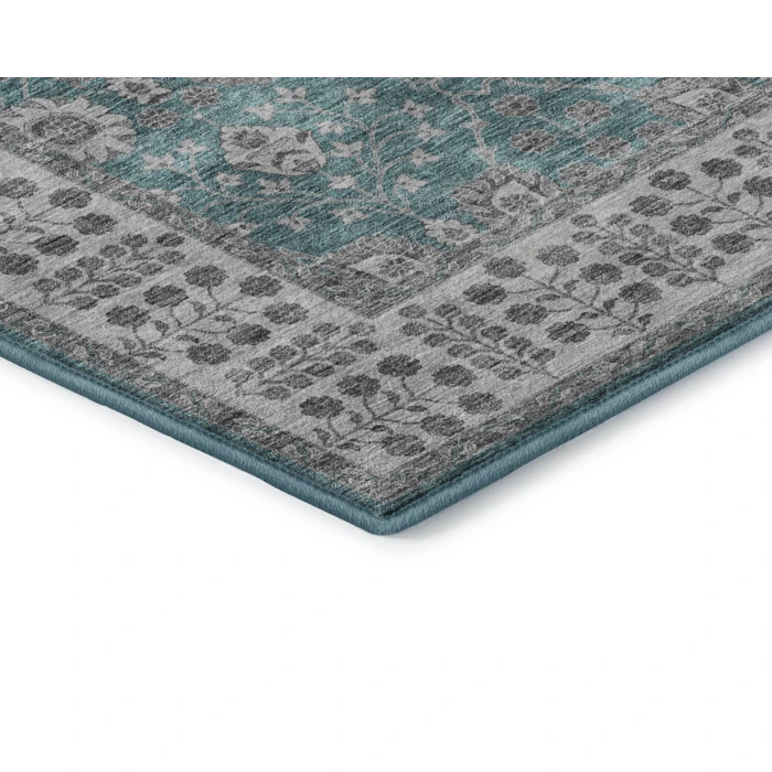 Dalyn Luxury Washable Hatay HY8 Teal 8' x 8' Round Rug