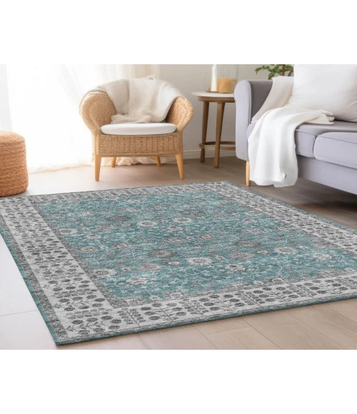 Dalyn Luxury Washable Hatay HY8 Teal 2'6" x 3'10" Rug